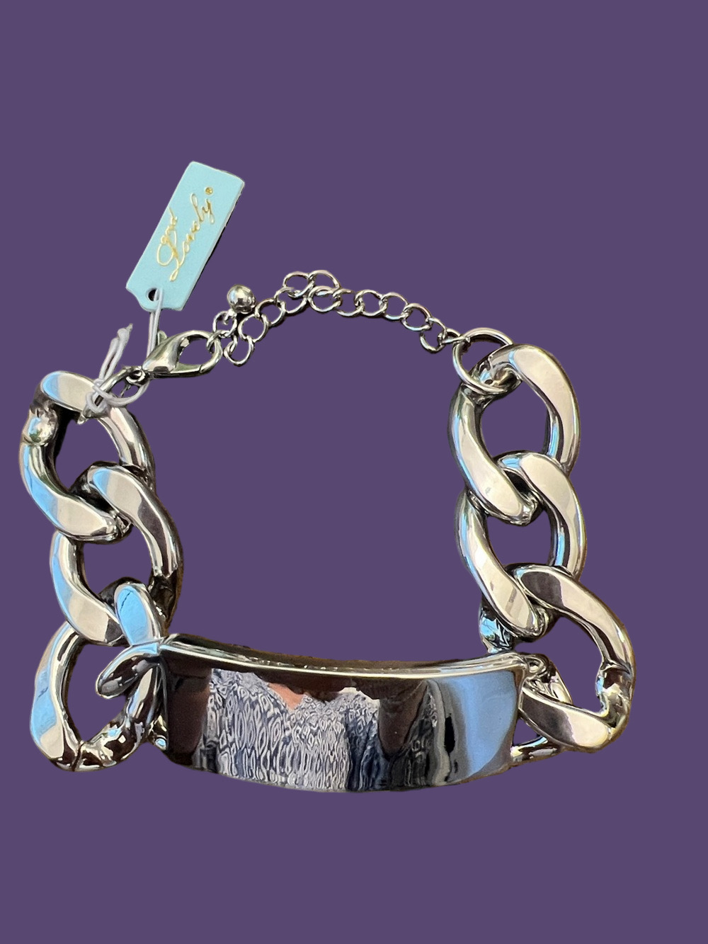 Chunky Silver Link ID Bracelet